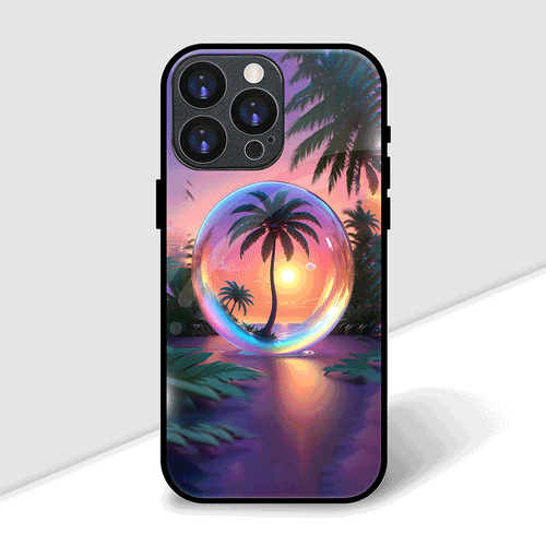 Glass Bubble Sunset Cover | LED Phone Case