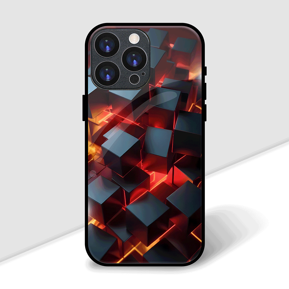 3D Neon Cubes Cover | LED Phone Case