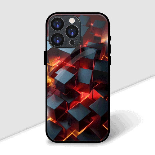 3D Neon Cubes Cover | LED Phone Case