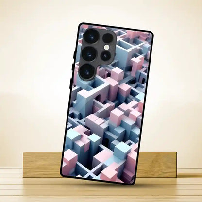 3D Pastel Blocks Cover | LED Phone Case