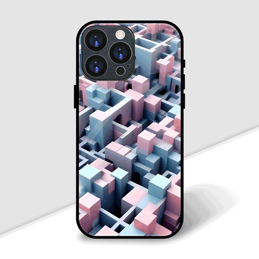 3D Pastel Blocks Cover | LED Phone Case